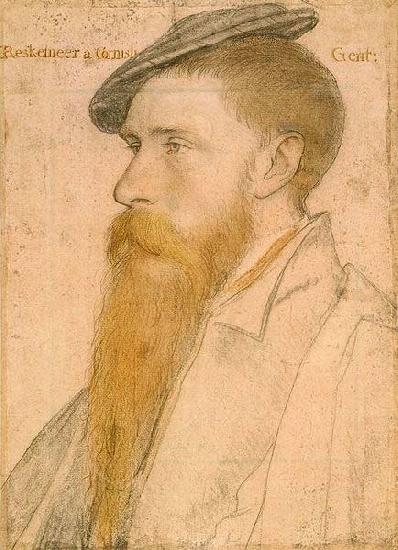 Hans holbein the younger Portrait of William Reskimer. Coloured chalks on pink-primed paper France oil painting art